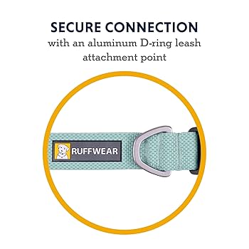 Ruffwear Hi & Light Dog Collar - Ultralight Reflective Collar for Everyday Walks - Sage Green