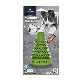 Tall Tails Natural Rubber Evergreen Tree Reward Dog Toy - 4/5 inch Interactive Chew Toy