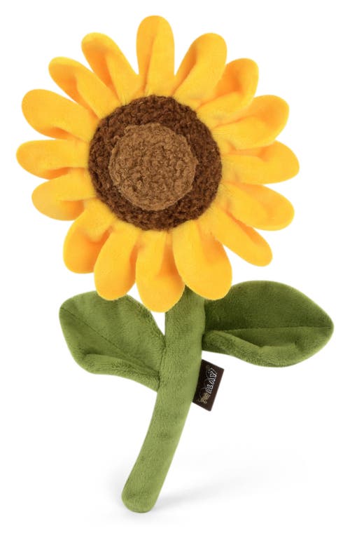 P.L.A.Y. Blooming Buddies Sassy Sunflower Plush Dog Toy - Eco-Friendly Squeaky Toy with Rope