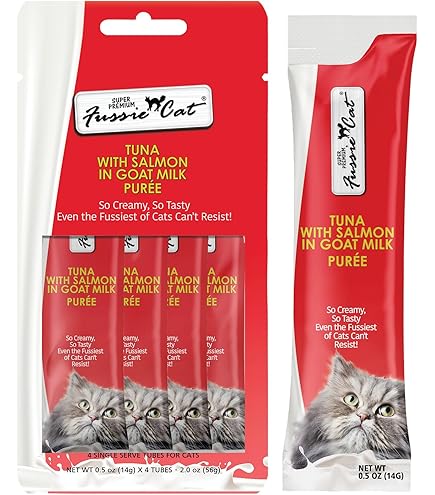 Fussie Cat Puree Cat Treats - Tuna with Threadfin Bream - 0.5oz Tubes (4-Pack)