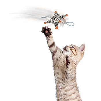 SmartyKat Instincts Soarin' Squirrel HappyNip Cat Toy - Crinkle Plush with Catnip & Silvervine Launcher