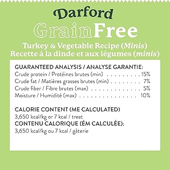 Darford Grain-Free Turkey & Vegetable Mini Dog Treats, 15 lb