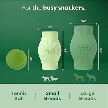Earth Rated Rubber Treat Dispenser Dog Toy - Small, Green, Natural Rubber, Enrichment, Slow Feeder