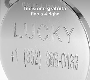 My Family Pet ID Tag - Big Red Circle with White Heart, Personalized Engraved Dog Tag, Made in Italy