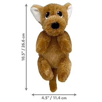 KONG Comfort Pups Peanut Small Dog Toy Plush with Squeaker & Crinkle