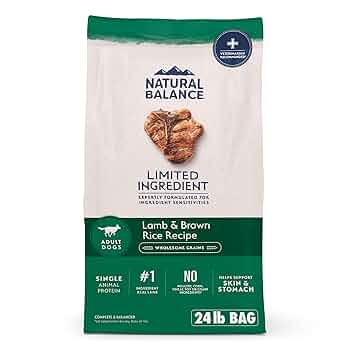 Natural Balance L.I.D. Lamb & Brown Rice Dry Dog Food, 24 lb, Limited Ingredient Diet