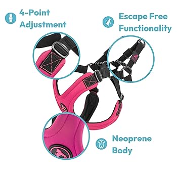 Gooby Escape Free Sport Harness - Pink, Small - No Choke Step-in Dog Harness