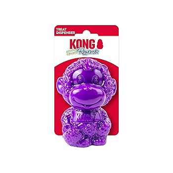 KONG Rewards Zoolooz Treat Dispenser Toy - Interactive Enrichment Puzzle for Dogs - Purple Monkey