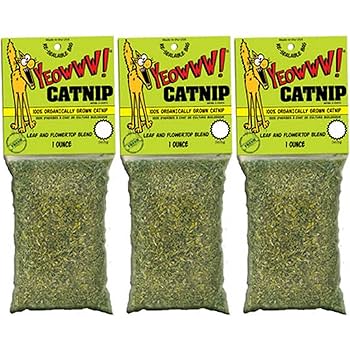 Yeowww! Organic Catnip - 1 oz Bag - Pure Leaf & Flower Top Blend - Cat Treat