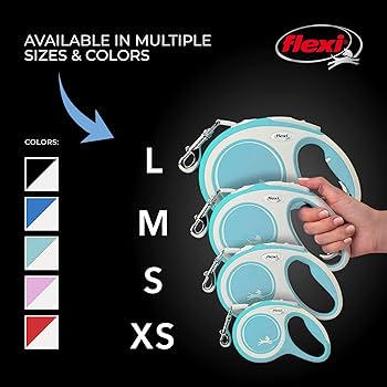 Flexi New Comfort Retractable Tape Dog Leash - Medium, 16 ft, Blue - Up to 55 lbs