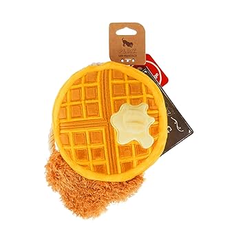 P.L.A.Y. Barking Brunch Chicken & Waffles Plush Dog Toy - Squeaky, Durable, and Eco-Friendly Chew Toy for Dogs