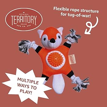 Tall Tails Territory Farm Friends 2-in-1 Cow Dog Toy - Interactive Plush & Squeaker Ball, 10 Inch