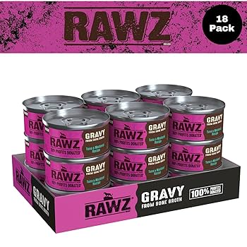 Rawz Tuna & Mackerel Gravy Wet Cat Food - 3 oz Can