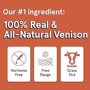 The Real Meat Company Venison Dog Treats - 12oz All Natural Jerky, Grain Free, High Protein