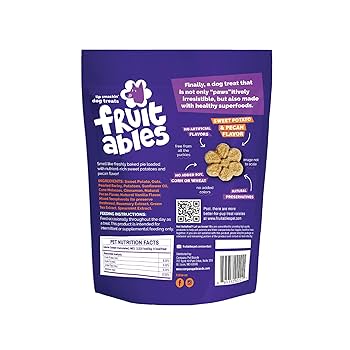 Fruitables Sweet Potato & Pecan Flavor Dog Treats, 7 oz - Healthy, Low Calorie Baked Snacks