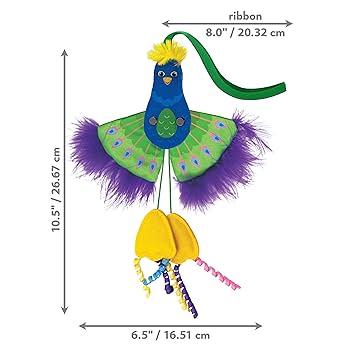 KONG Connects Peacock Cat Toy - Interactive Feather & Catnip Toy