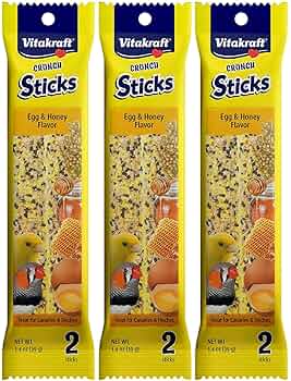 Vitakraft Crunch Sticks Canary & Finch Treat, Egg and Honey Flavor, 1.4 oz (Twin Pack Option Available)