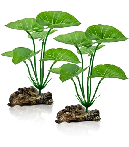 Komodo Green Leaf Hanging Plant - Large, 26 Inch - Reptile/Aquarium Decor