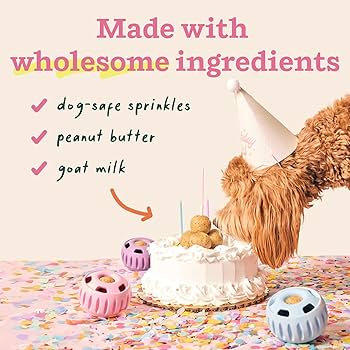 WOOF Pupsicle Birthday Pops - XL - Peanut Butter & Cake Flavor - 5 Count Dog Treats