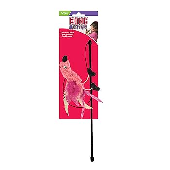 KONG Active Feather Teaser Cat Toy with Catnip - Interactive Play