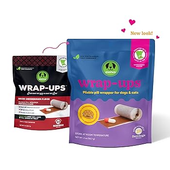 Stashios Wrap-Ups Bacon Cheeseburger Pill Wrappers - Dog & Cat Treats - Hides Pills - Grain-Free, 30 Servings