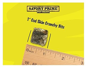 Savory Prime Cod Skin Crunchy Bites Dog Treats 8 oz