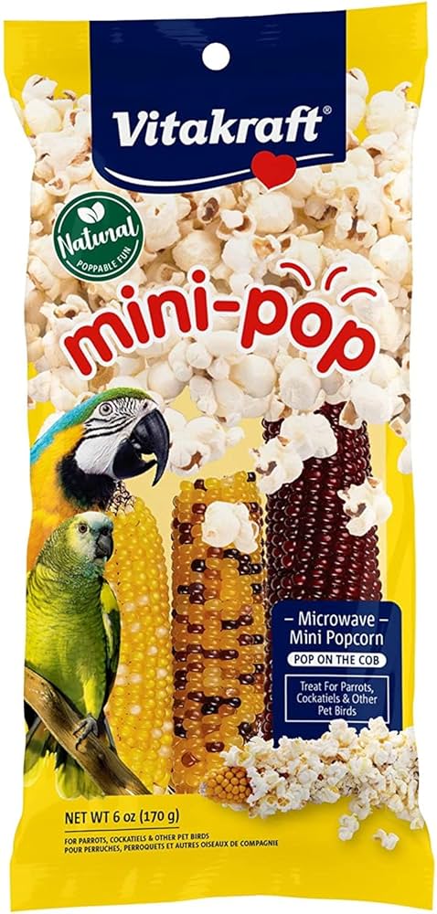 Vitakraft Mini-Pop Corn Cob Bird Treat - 6 oz - Microwaveable Bird Treat