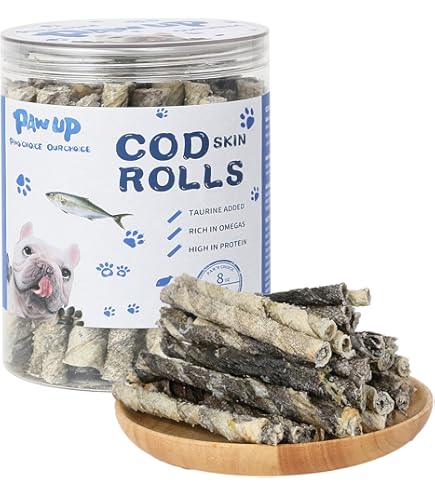 Gunni's Cod Chewy Sticks Dog Treats, 8 inch, Cod Skin Chewy Sticks (Choose Count)