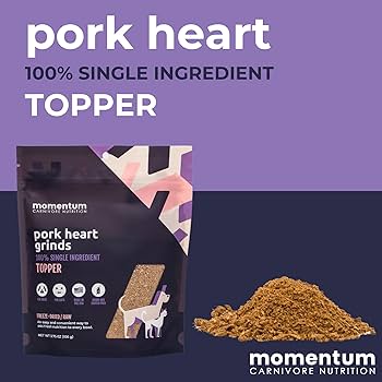 Momentum Carnivore Nutrition Pork Heart Freeze-Dried Dog & Cat Food Topper, 3.75 oz