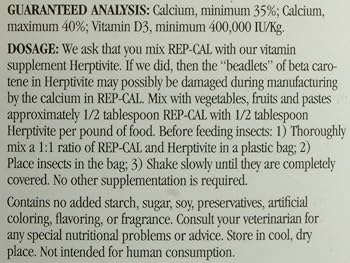 Rep-Cal Ultrafine Calcium Powder - Phosphorous-Free with Vitamin D3 - Reptile & Amphibian Supplement - 7 lb