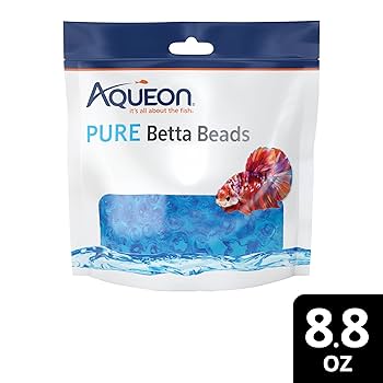 Aqueon Pure Betta Beads Blue, 12 oz - Unfiltered Aquarium Water Care