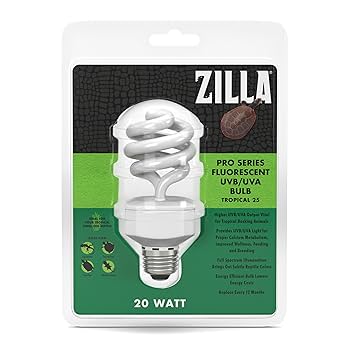 Zilla Tropical 25 UVB Fluorescent Coil Bulb - 20W Reptile Lamp