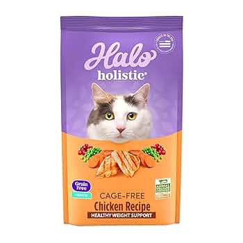 Halo Holistic Indoor Cat Food, Grain-Free Chicken Recipe, 3 lb Bag
