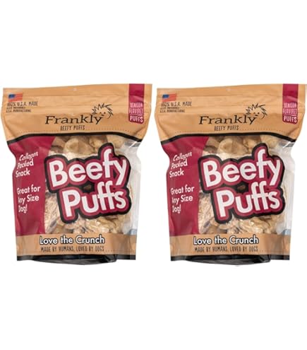 Frankly Pet Beefy Puffs Dog Treats - Venison Flavor - 2.5 oz - Collagen & Protein
