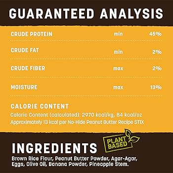 Earth Animal No Hide Stix Peanut Butter Flavor Dog Chews, Rawhide Free, 10 Count