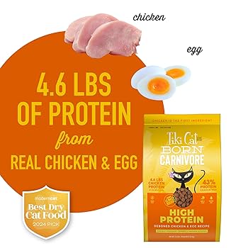 Tiki Cat Born Carnivore High Protein Deboned Chicken & Egg Dry Cat Food, 5.6 lb Bag