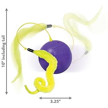 KONG Purrsuit Whirlwind Purple Cat Toy - Interactive Spinning Feather Teaser
