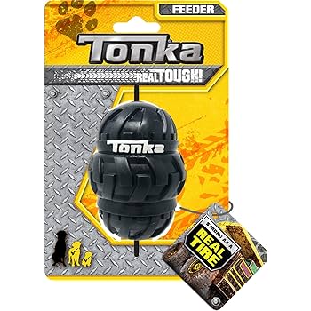 PETBLIS Tonka Tri-Stack Tread Feeder Medium 3.5" Dog Toy - Treat Dispensing Tire Tread