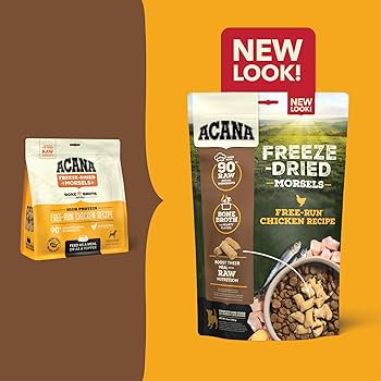 Acana Freeze Dried Dog Food Morsels, Grain-Free, High Protein, Free-Run Chicken Recipe, 8 oz Bag