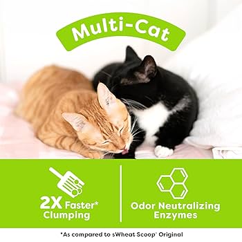 sWheat Scoop Multi-Cat Litter - Natural Wheat, Clumping, Odor Control - 14 lb Bag