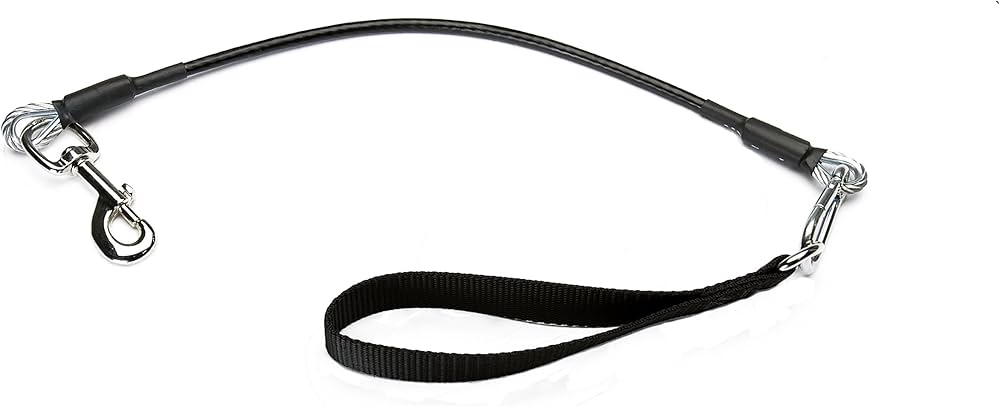 VirChewLy Indestructible Dog Leash - Traffic Lead, 30 inch, Large, Black, Chew Proof
