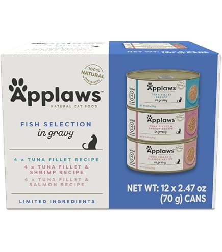 Applaws Natural Wet Cat Food Fish Selection Multipack 8 x 2.12oz Pots in Broth Limited Ingredient