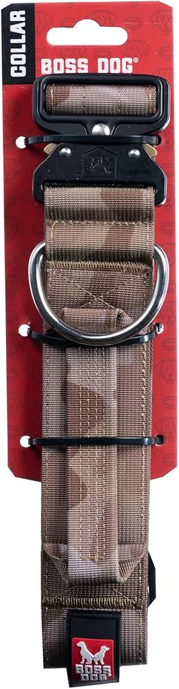 Boss Dog Tactical Dog Collar, Tan Camo, Large, 17-22 inch Adjustable