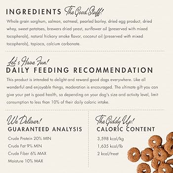 Fromm Crunchy O's Slammon Smoked Salmon Dog Treats, 6 oz - Premium, Crunchy, Salmon Recipe