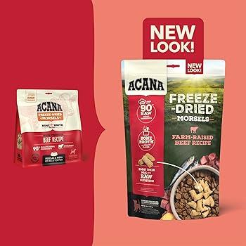 ACANA Freeze-Dried Dog Food Morsels, Ranch-Raised Beef Recipe, Grain-Free, 8 oz