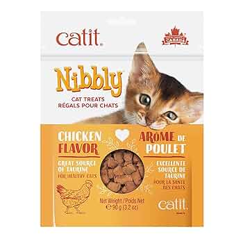 Catit Nibbly Cat Treats - Chicken Flavor - 3.2 oz (90g) - Crispy & Artisanally Baked