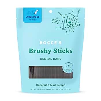 Bocce's Bakery Brushy Sticks Dental Dog Treats - Coconut & Peppermint, Large, 16oz