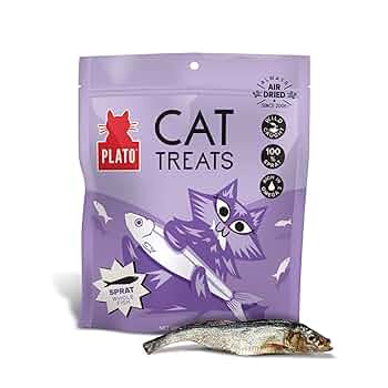 Plato Baltic Sprat Air-Dried Cat Treats - Single Ingredient, Healthy & Natural Fish Treats (1.5oz / 2.5oz)