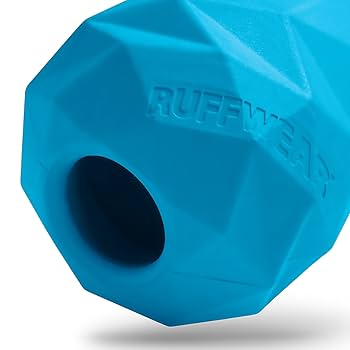 Ruffwear Gnawt-a-Cone Dog Toy - Durable Natural Rubber Treat Dispenser - Metolius Blue