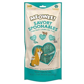 Meowee! Savory Spoonables Cat Treats - Duck, Beef & Rabbit Flavor, 4 Count